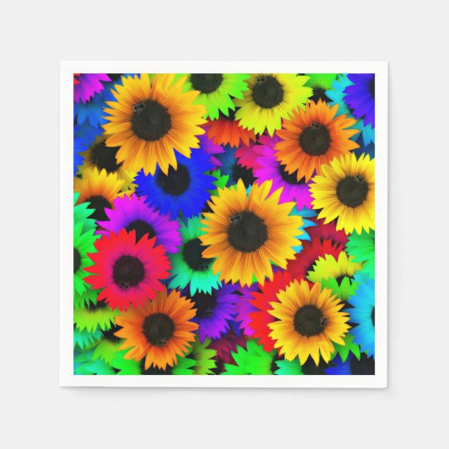 Bright and Cheerful Sunflowers Napkin (Front)