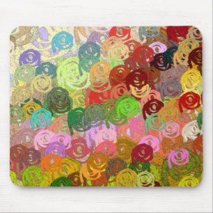 BRIGHT AND CHEERY MULTI-COLORED SWIRLS MOUSE MAT