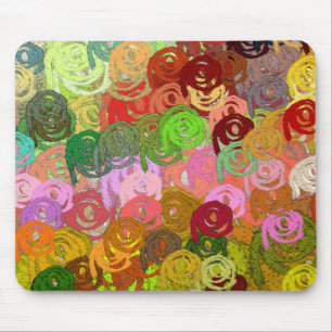 BRIGHT AND CHEERY MULTI-COLORED SWIRLS MOUSE MAT