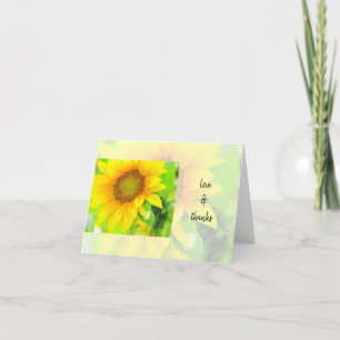 Bright and Cheery Yellow Sunflower Thank You Card