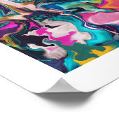 Bright and Colorful Abstract Marbling Poster (Corner)