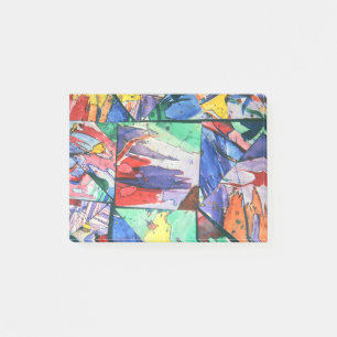 Bright and Colorful Painted Cut Paper Collage, Tri Post-it Notes