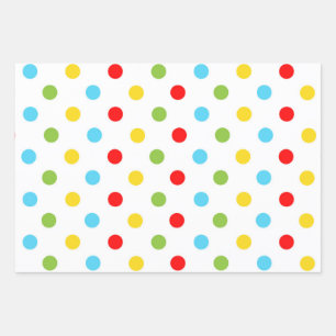 Bright and Colorful Polka Dots Wrapping Paper Sheet