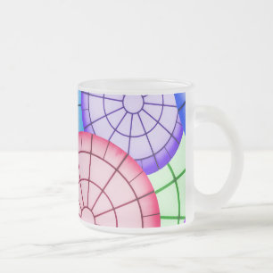 Bright and Colourful Abstract Circles Pattern Frosted Glass Coffee Mug
