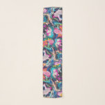 Bright and Colourful Abstract Marbling Long Thin Scarf<br><div class="desc">digital painting by becky nimoy 2019</div>