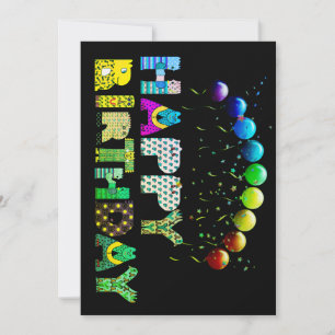 Bright and colourful Birthday  Invitation