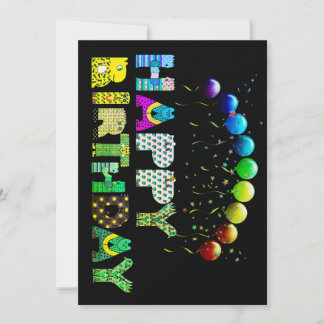 Bright and colourful Birthday Invitation