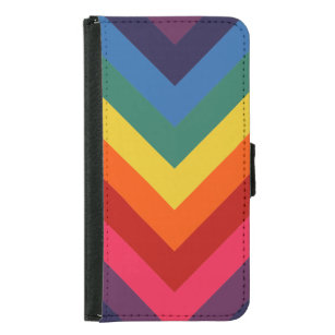 Bright and Colourful Chevron Retro Rainbow Samsung Galaxy S5 Wallet Case
