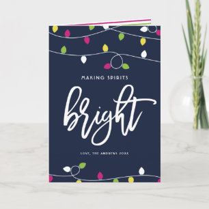 Bright and Colourful Christmas Lights Holiday Card
