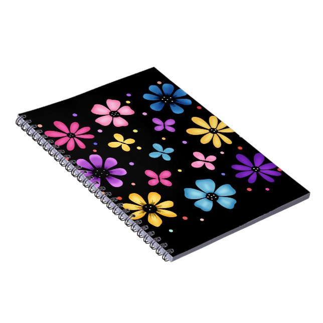 Bright and Colourful Flowers and Butterflies Notebook (Right Side)