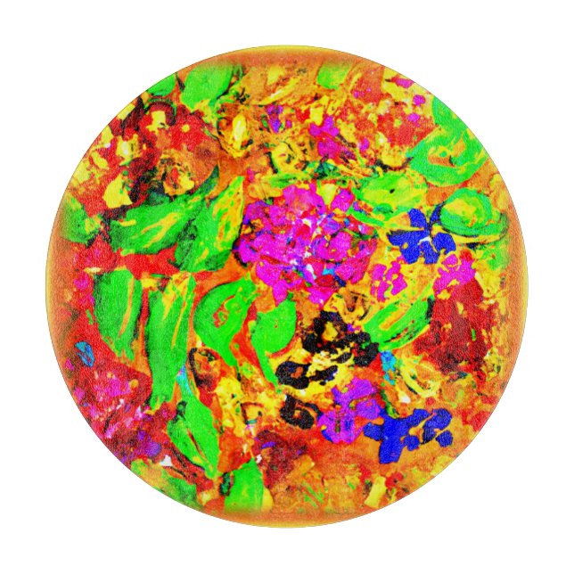Bright And Colourful Flowers Art. Buy Now Cutting Board (Front)