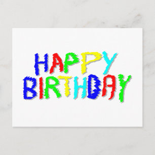 Bright and Colourful. Happy Birthday. Postcard