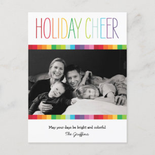 Bright and Colourful Holiday Photo Card Postcard
