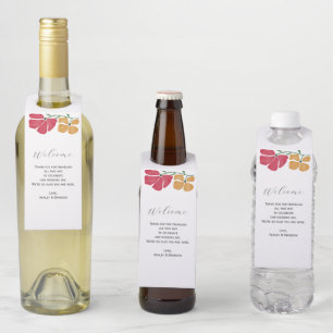 Bright and Colourful Hotel Guest Wedding Welcome Bottle Tag