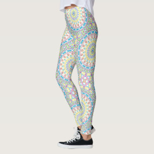 Bright and Colourful Mandala Kaleidoscope Medallio Leggings
