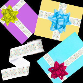 Bright and Colourful Merry Christmas Typography Grosgrain Ribbon