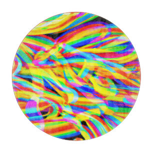 Bright And Colourful Neon Pattern Art Cutting Board