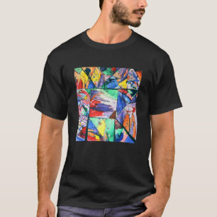 Bright And Colourful Painted Collage Triangular A T-Shirt