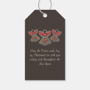 Bright and colourful pearl angels CC0080 Christmas Gift Tags