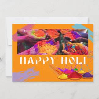 Bright and colourful powder for Holi celebrations  Card
