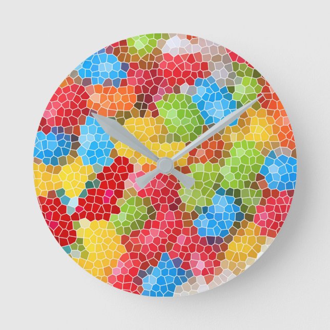 Bright and Colourful Unique Pattern Round Clock (Front)