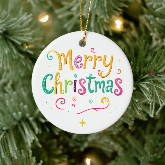 Bright and cool Merry Christmas Ceramic Tree Decoration (Tree)
