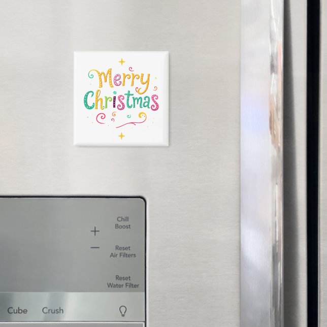 Bright and cool Merry Christmas Magnet (In Situ (Fridge))