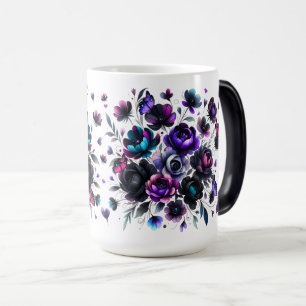 Bright and Dark Floral Fantasy with Butterflies Magic Mug
