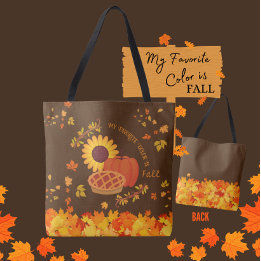 Bright and Delightful My Favourite Colour is Fall Tote Bag
