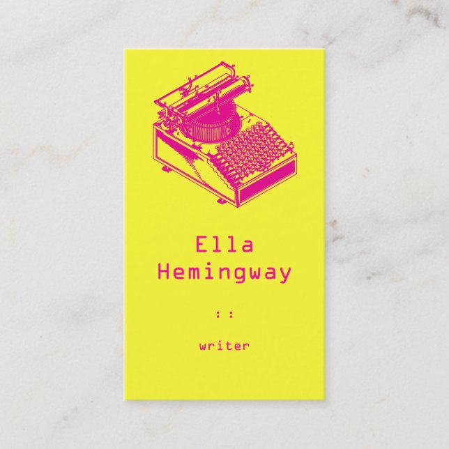 Bright and Early Type Writing Machine Business Card (Front)