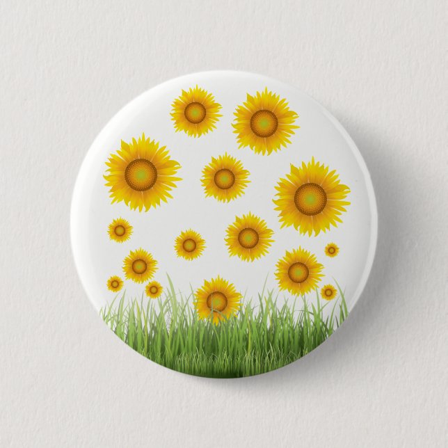 Bright and Elegant Sunflower Graphic Design 6 Cm Round Badge (Front)