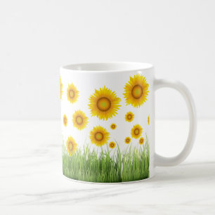 Bright and Elegant Sunflower Graphic Design Coffee Mug