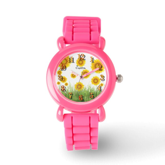 Bright and Elegant Sunflower Sweet Whimsical Watch (Front)