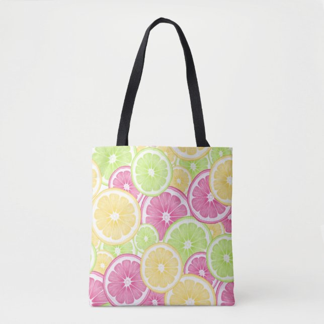 Bright and Fun Citrus Pop Summer Tote Bag (Front)