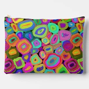 Bright and Fun Colourful Funky Circles  Accessory Pouch