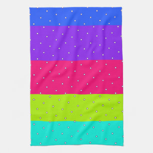 Bright and Fun Stripe and Polka-Dots Tea Towel