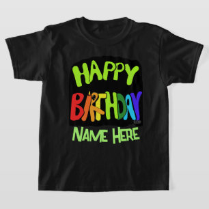 Bright and Happy Birthday Custom Name T-Shirt