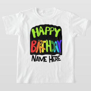 Bright and Happy Birthday Custom Name T-Shirt