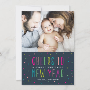 Bright and Happy New Year EDITABLE COLOR Cards