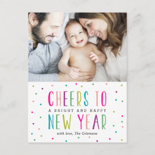 Bright and Happy New Year Postcard