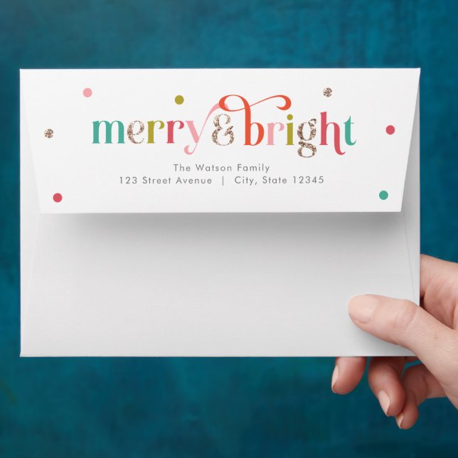 Bright and Merry Christmas Holiday Envelopes (Hand)