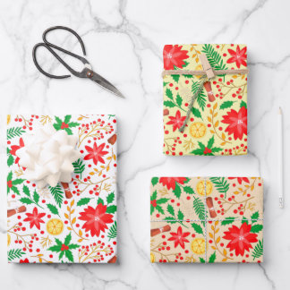 Bright and Unique Christmas Pattern Wrapping Paper Sheet