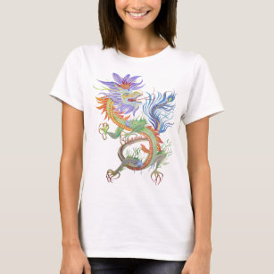 Bright and Vivid Chinese Fire Dragon Cut Out T-Shirt