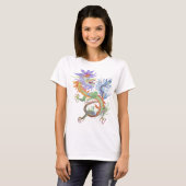 Bright and Vivid Chinese Fire Dragon Cut Out T-Shirt (Front Full)