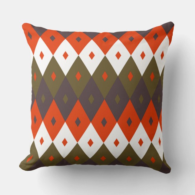 Bright and Vivid Rhombus Pattern Throw Pillow (Front)
