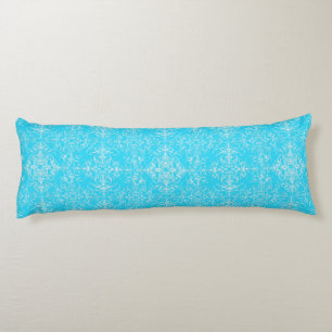 Bright Aqua Blue Double Damask Pattern Body Cushion
