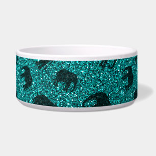 Bright aqua elephant glitter pattern