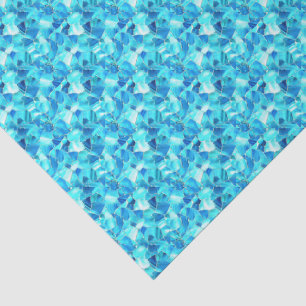 Bright Aqua Marine Sea Glass Small Scale Decoupage Tissue Paper