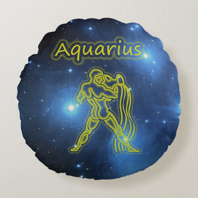 Bright Aquarius Round Cushion (Front)