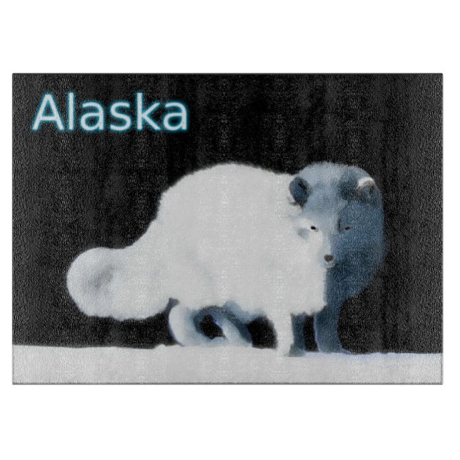 Bright Arctic Fox Cutting Board (Front)